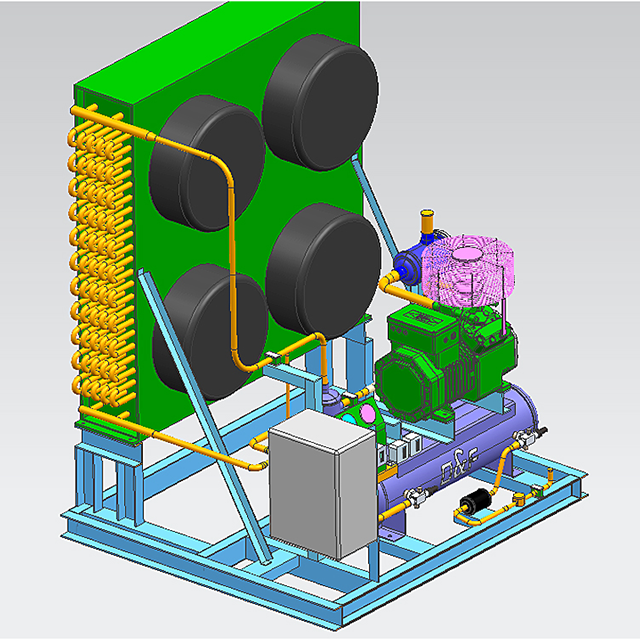Compresor de tornillo semihermético de cámara frigorífica suministrado de fábrica unidad de condensación para 